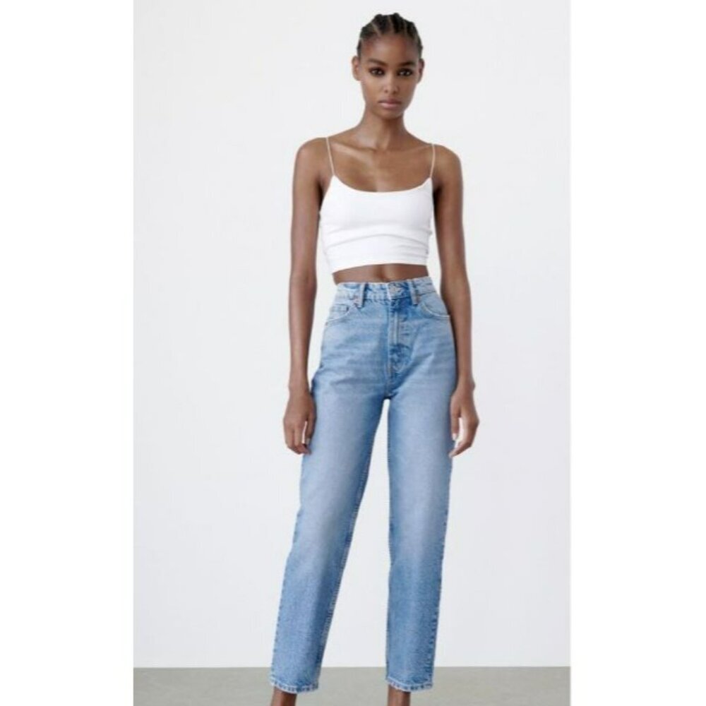 Vintage Zara Women's Light Blue‎ Mom Jeans Size 6